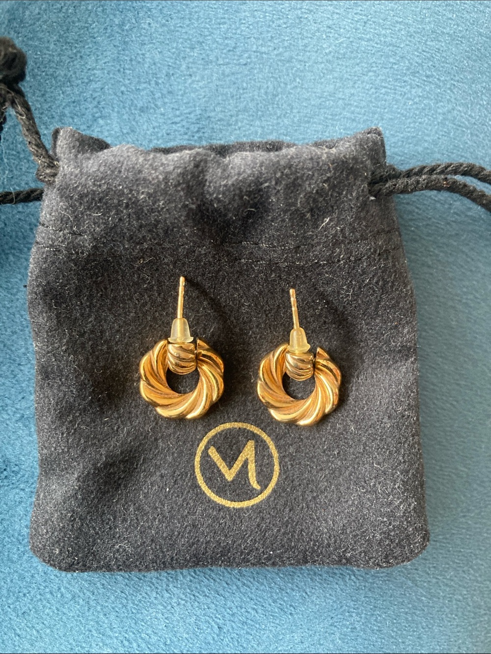 Mejuri Gold Vermeil Twisted Mini Hoop Studs